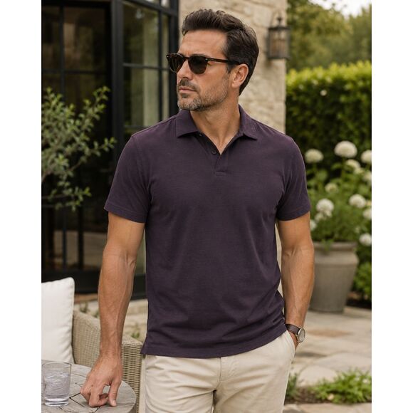 Kenneth Cole Other - Kenneth Cole Polo Shirt Eggplant Purple XL Short Sleeve Stretch Casual Mens